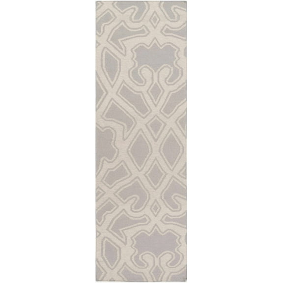 Hauteloom Ponce Wool Hallway, Kitchen Runner Rug - Traditional, Transitional - Light Gray, Gray - 2'6" x 8'