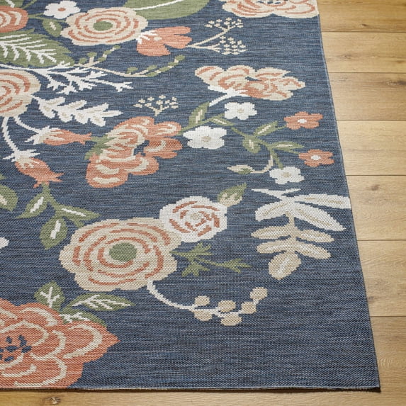 Hauteloom Ponto Living Room, Bedroom Patio Outdoor Area Rug - Farmhouse - Smoke - 6'7" x 9'