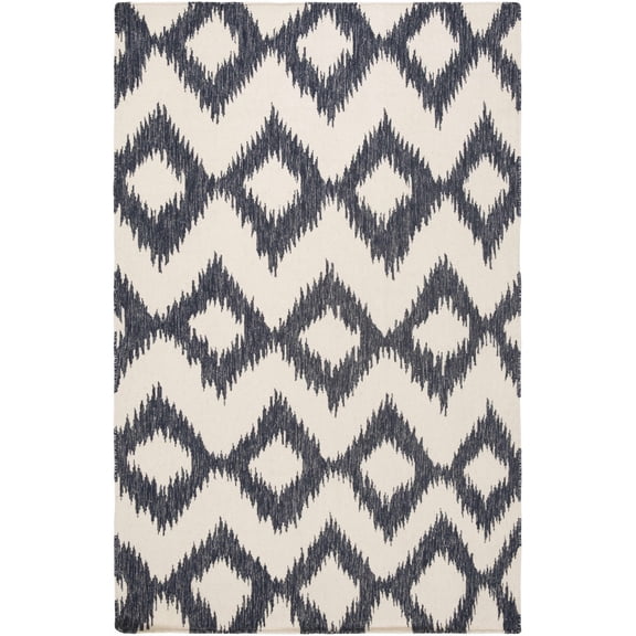 Hauteloom Prairie Wool Living Room, Bedroom Area Rug - Transitional - Cream, Teal - 9' x 13'