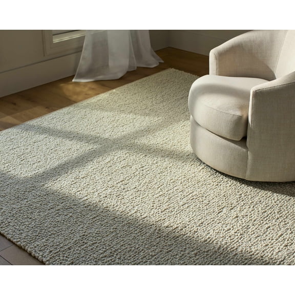 Hauteloom Priya Wool Living Room, Bedroom Area Rug - Traditional, Transitional - High Pile - Light Silver, Pale Slate, Ash - 2' x 3'
