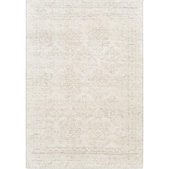 Hauteloom Probus Living Room, Bedroom Area Rug - Traditional - Medium Brown, Medium Gray, White - 2' x 3'