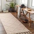 thumbnail image 1 of Hauteloom Pupukea Wool Hallway, Kitchen Runner Rug - Bohemian, Transitional - Pale Pink, Cream - 2'6" x 8', 1 of 8