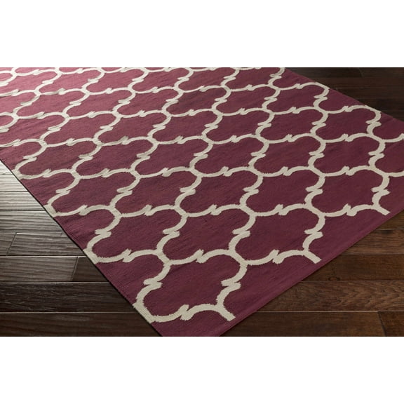 Hauteloom Racine Living Room, Bedroom Area Rug - Transitional - Dark Purple, Ivory - 5' x 7'6"