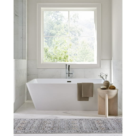 Livabliss x Our PNW Home Rainier Updated Traditional Washable Runner Area Rug,2'7" x 10',Medium Gray
