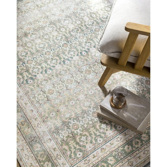 Livabliss x Our PNW Home Rainier Updated Traditional Washable Runner Area Rug,2'7" x 12', Green