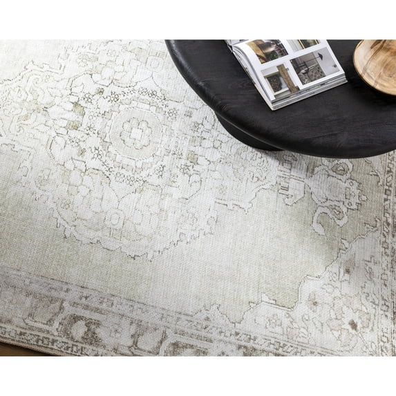 Livabliss x Our PNW Home Rainier Updated Traditional Washable Runner Area Rug,2'7" x 10', Light Gray