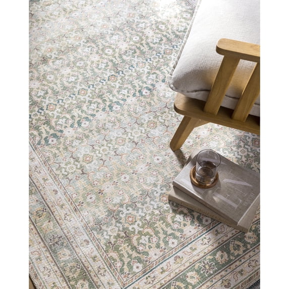 Livabliss x Our PNW Home Rainier Updated Traditional Washable Area Rug,10' x 14',Green