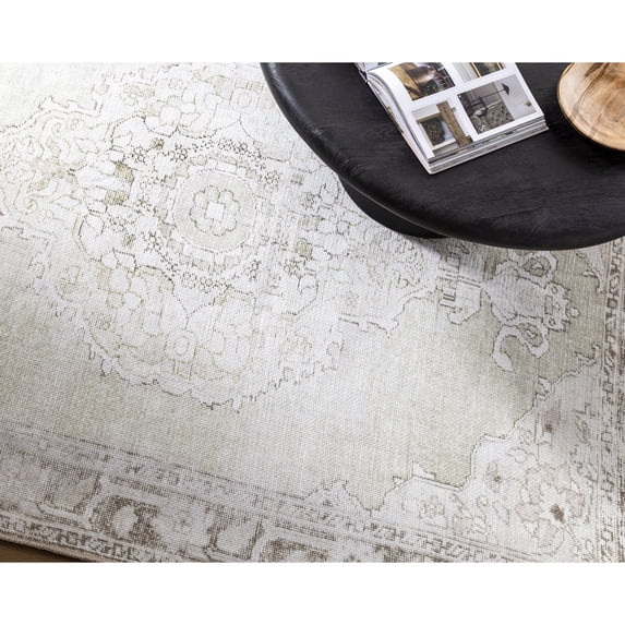 Livabliss x Our PNW Home Rainier Updated Traditional Washable Area Rug, 3'3" x 4'11", Light Gray