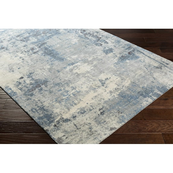 Hauteloom Ramsbottom Living Room, Bedroom Area Rug - Contemporary - Blue, Black, Charcoal - 5' x 7'6"