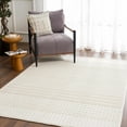 thumbnail image 1 of Hauteloom Rhun Living Room, Bedroom Machine Washable Area Rug - Bohemian Modern Farmhouse - Moroccan Transitional - White, Light Cream, Off White, Ivory - 3'3" x 5', 1 of 17