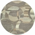 thumbnail image 1 of Hauteloom Rillton Wool Living Room, Bedroom Area Rug - Contemporary - Charcoal, Taupe, Tan - 4' Round, 1 of 18