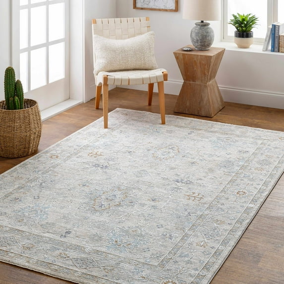 Hauteloom Rochedale Living Room, Bedroom Area Rug - Beige, Blue, Green - 6'7" x 9'6"