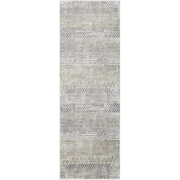Hauteloom Rombauer Hallway, Kitchen Runner Rug - Modern - Gray - 2'7" x 7'7"