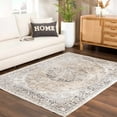 thumbnail image 1 of Hauteloom Rudo Living Room, Bedroom Machine Washable Area Rug - Traditional - Light Brown, Dark Purple, Gray - 9'2" x 12', 1 of 19