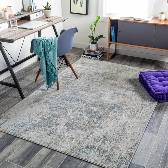 Hauteloom Rufe Living Room, Bedroom Area Rug - Contemporary - Taupe, Light Gray, Mustard - 5' x 7'3"