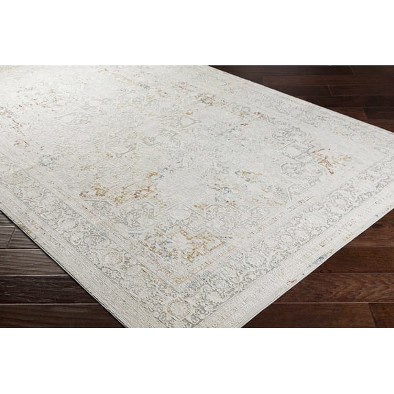 Hauteloom Rugeley Living Room, Bedroom Area Rug - Traditional - Taupe, LightGray, Blue - 18" Sample