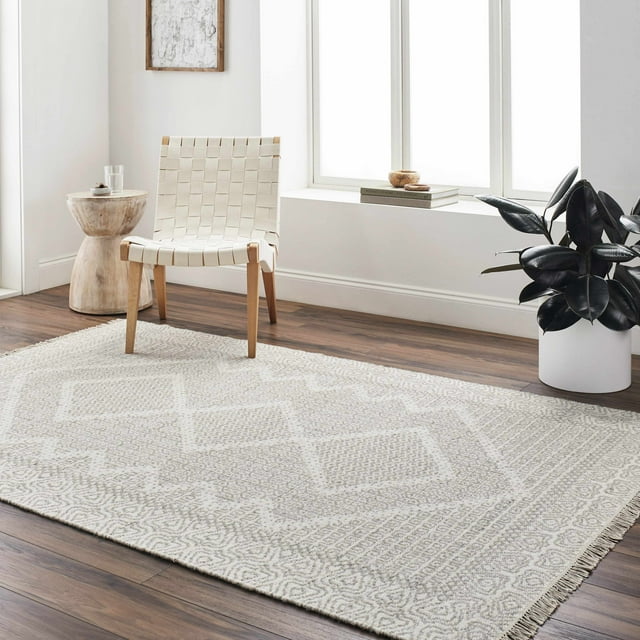 Hauteloom Rumi Living Room, Bedroom Area Rug - 100% Wool - Bohemian Farmhouse - Modern Moroccan - Beige, Brown, Gray - 8'10" x 12'
