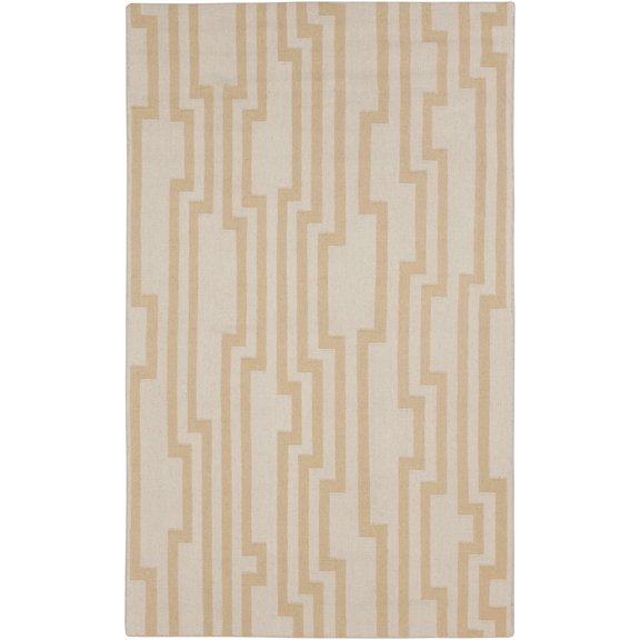 Hauteloom Rushden Wool Living Room, Bedroom Area Rug - Contemporary - Tan, Medium Gray - 2' x 3'