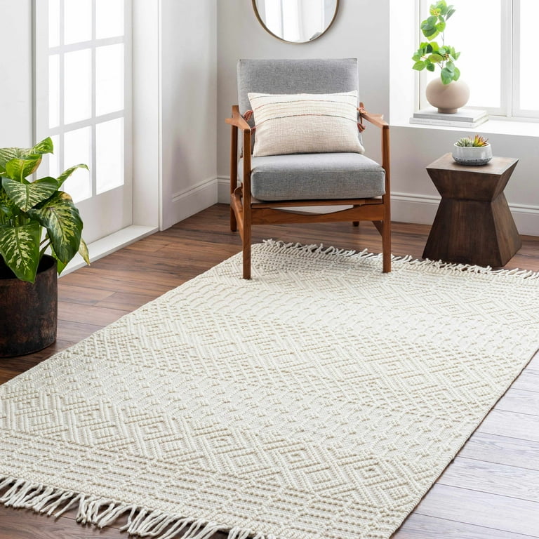 【Vintage】Hand Knit Rug 170×100 Cross Stitch Woven Rug | Pottery Barn Teen