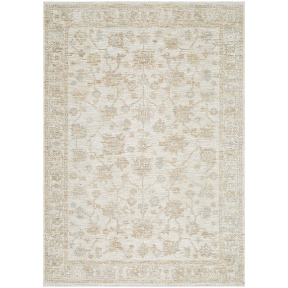 Hauteloom Sashi Hallway, Kitchen Runner Rug - Traditional - Light Silver, Ash, Tan - 2'7" x 10'