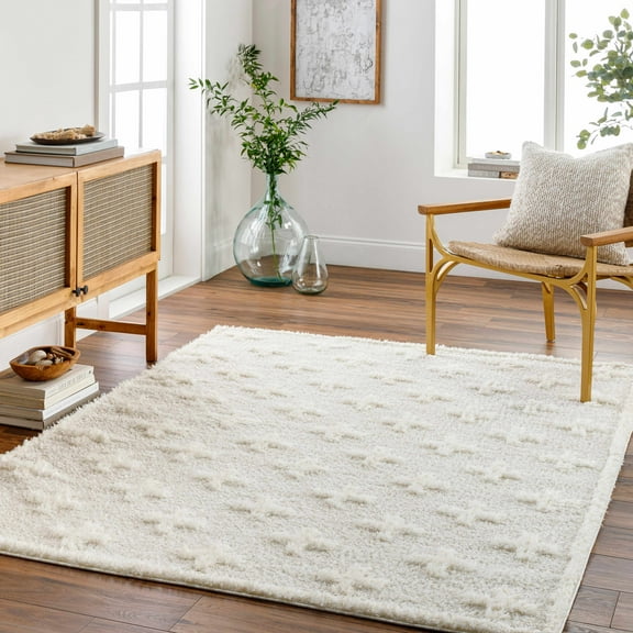 Hauteloom Satu Living Room, Bedroom Area Rug - Farmhouse - Plush Pile - Beige, Gray, Medium Brown - 2' x 3'