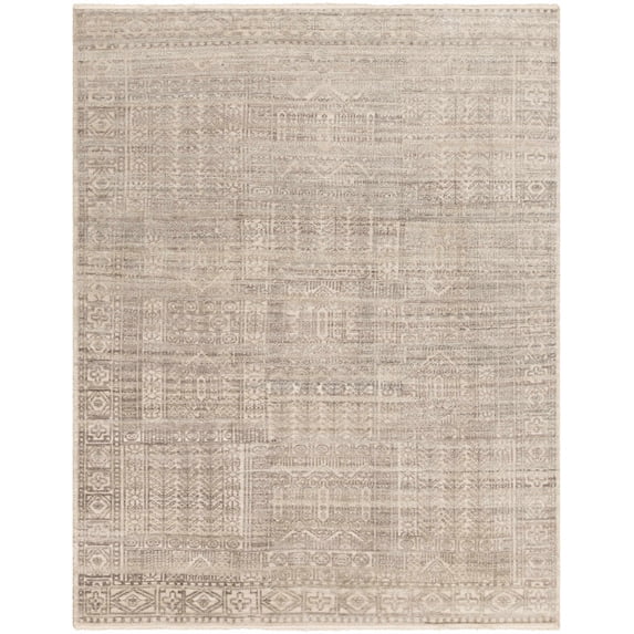 Hauteloom Selfridge Wool Living Room, Bedroom Area Rug - Contemporary - Beige, Dark Brown, Taupe - 6' x 9'