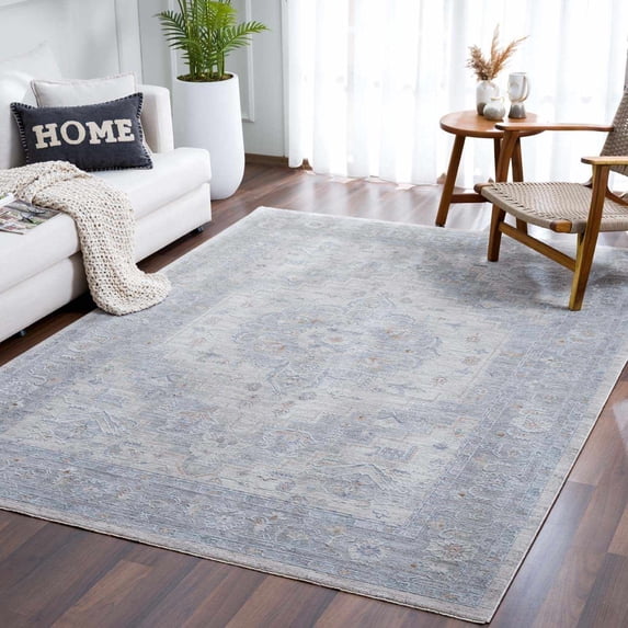 Hauteloom Semaphore Living Room, Bedroom Area Rug - Traditional - Light Gray, Gray, Medium Gray - 2' x 2'11"