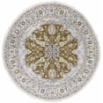 thumbnail image 1 of Hauteloom Diduya Wool Living Room, Bedroom Area Rug - Medallion Floral Border - Traditional Oriental Transitional - Olive, Gray, Cream - 8' Round, 1 of 13