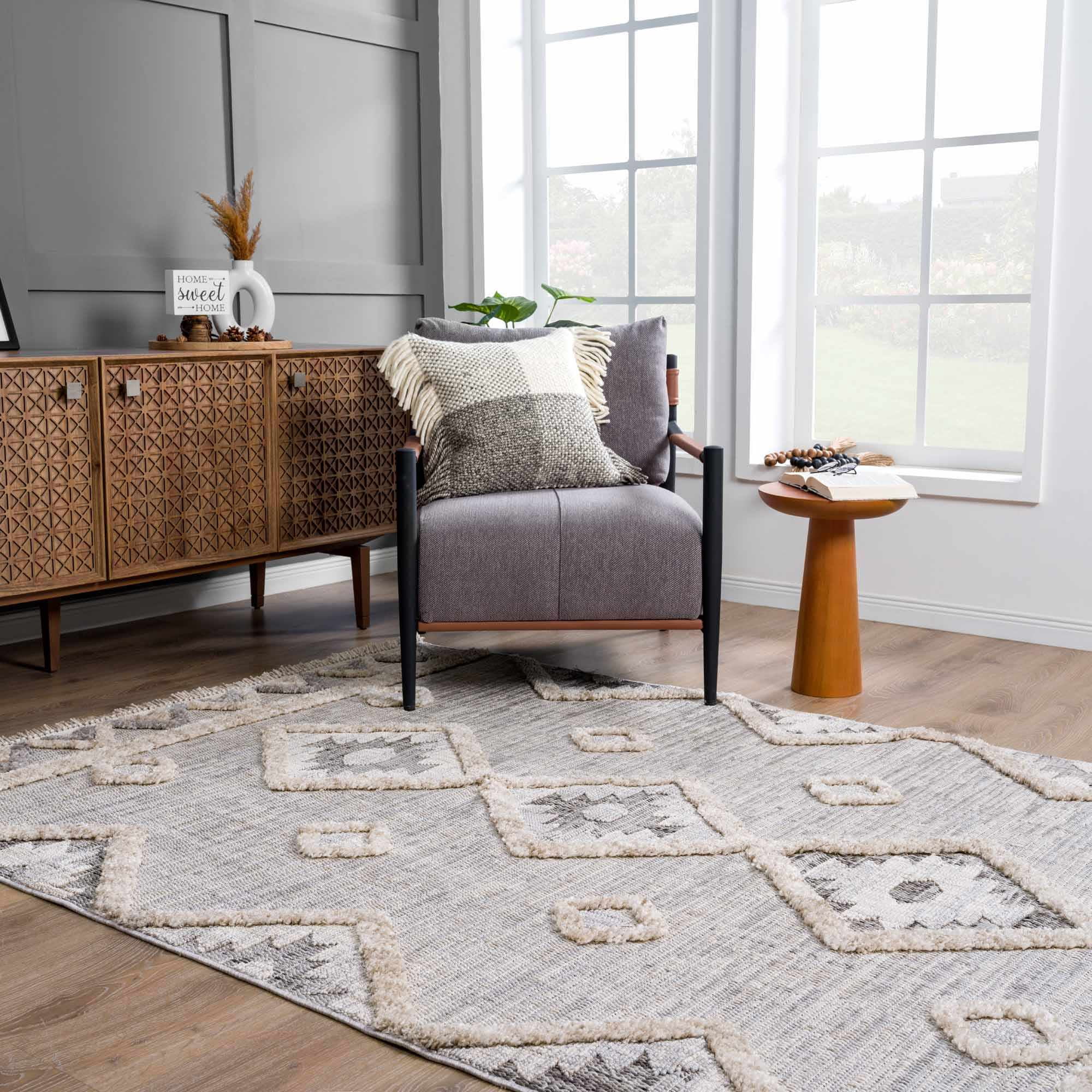 Haute Rugs Hauteloom Serkomen Modern Moroccan Farmhouse Living Room, Bedroom Area ...