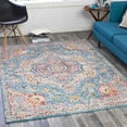 thumbnail image 1 of Hauteloom Sharnbrook Living Room, Bedroom Area Rug - Traditional - Navy, SkyBlue, Dark Pink - 18" Sample, 1 of 9