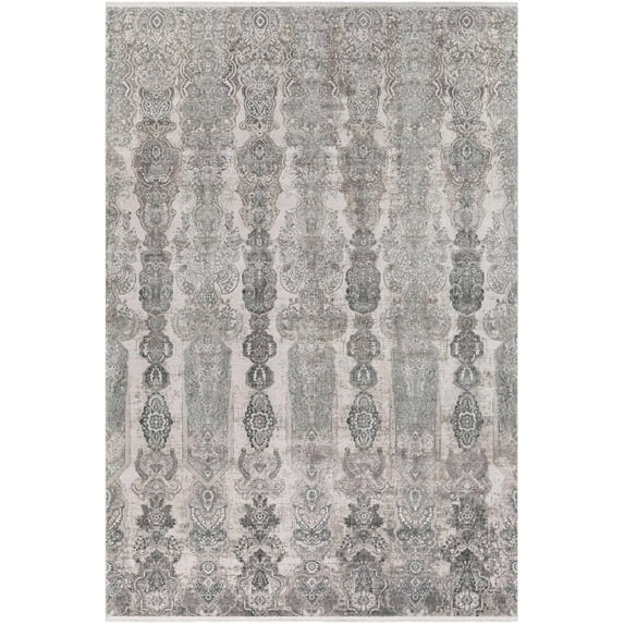 Hauteloom Shipdham Living Room, Bedroom Area Rug - Traditional - Gray, Light Gray, Charcoal - 2' x 2'11"
