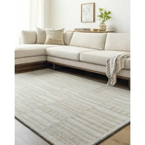 Hauteloom Shoji Wool Living Room, Bedroom Area Rug - Contemporary - Pearl, Ash - 18" x 18" Sample