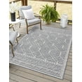 thumbnail image 1 of Hauteloom Siesta Outdoor Rug - Outside Porch Patio Area Rug Carpet - Waterproof Rug - Farmhouse - Grey, Blue, Bone - 5' x 7', 1 of 17
