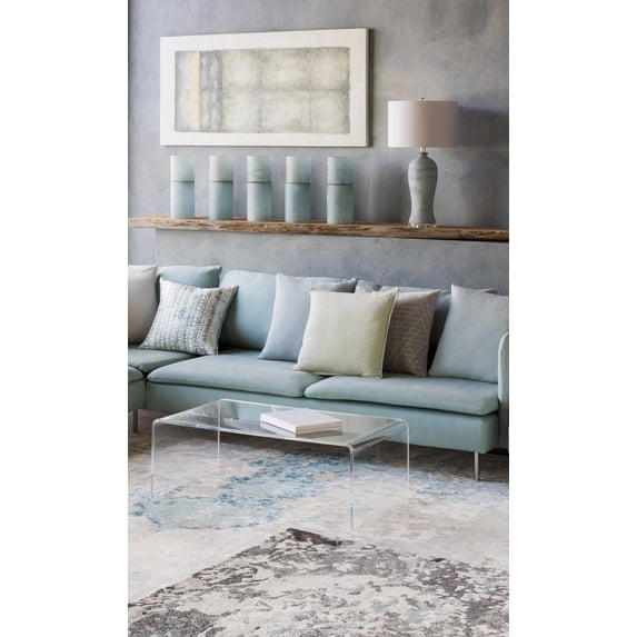 Hauteloom Nepip Living Room, Bedroom Area Rug - Abstract Distressed Faded - Contemporary Modern Transitional - Beige, Gray, Light - 2' x 3'