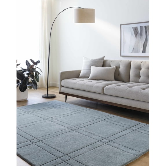 Hauteloom Sixto Wool Living Room, Bedroom Area Rug - Contemporary - Sage - 5' x 7'6"