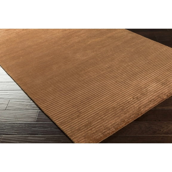 Hauteloom Sjafb Living Room, Bedroom Area Rug - Solid & Striped - Dark Red, Burnt Orange - 5' x 8'