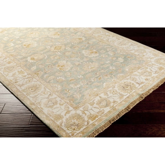 Hauteloom Skipwith Wool Living Room, Bedroom Area Rug - Traditional - Sage, Light Sage, Tan - 2' x 3'