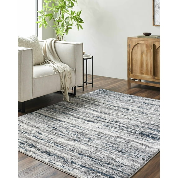 Hauteloom Skule Living Room, Bedroom Area Rug - Traditional, Transitional - High Pile - Silver Gray, Gray, Light Silver - 18" Sample
