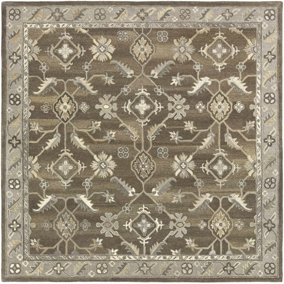 Hauteloom Solen Wool Living Room, Bedroom Area Rug - Traditional - Gray, Black, Brown - 9'9"