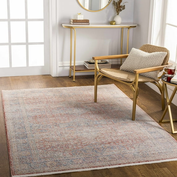 Hauteloom Sora Living Room, Bedroom Area Rug - Blue, Ivory - 7'10" x 10'