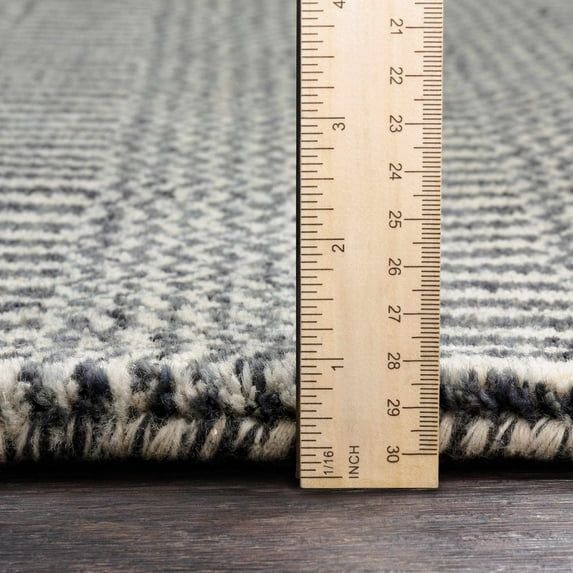 Hauteloom Spencerport Wool Living Room, Bedroom Area Rug - Bohemian, Transitional - Teal, Charcoal, Beige - 8' x 10'