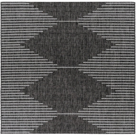 Hauteloom Stephan Living Room, Bedroom Patio Outdoor Area Rug - Modern - Gray, Beige, Black - 6'7"