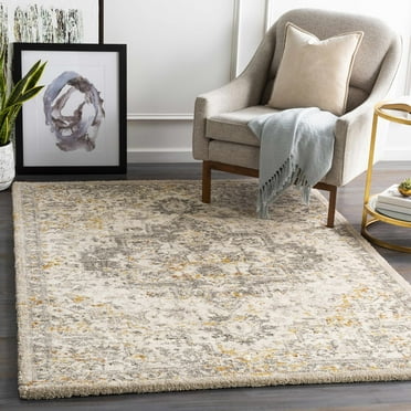 Hauteloom Stockwell Living Room, Bedroom Area Rug - Traditional - High Pile - MetallicGold, Ivory, Rust - 18" x 18" Sample