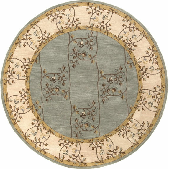 Hauteloom Stringer Wool Living Room, Bedroom Area Rug - Traditional - Beige, Orange, Brown - 4'-Round
