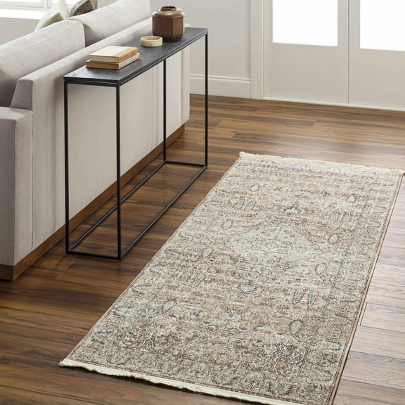 Hauteloom Suay Hallway, Kitchen Runner Rug - Oriental Traditional Bohemian - Light Brown, Light Blue - 2'11" x 10'