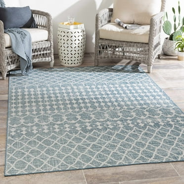 Nourison Positano Indoor/Outdoor Light Grey 8' x 10' Area Rug, (8x10 ...