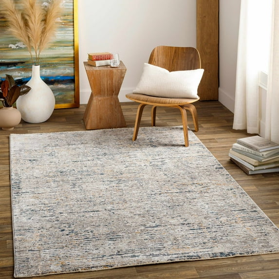 Hauteloom Sywell Living Room, Bedroom Area Rug - Modern - Gray, Beige, Blue - 10' x 14'