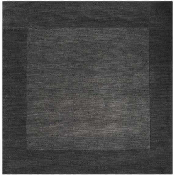 Hauteloom Talmage Wool Living Room, Bedroom Area Rug - Solid & Border - Gray, Black - 8'