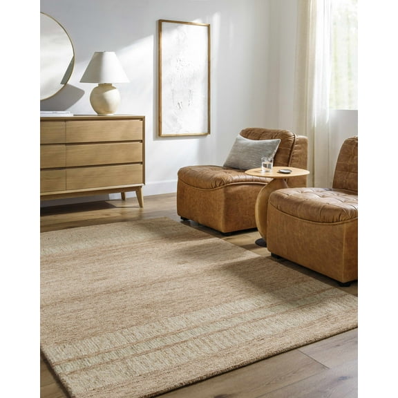 Hauteloom Tansy Wool Living Room, Bedroom Area Rug - Traditional, Transitional - Brick Red, Tan, Camel - 2' x 3'
