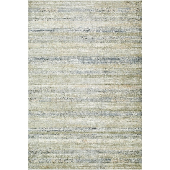Hauteloom Taran Living Room, Bedroom Area Rug - Contemporary - High Pile - Peach, Light Gray, Olive - 2' x 2'11"